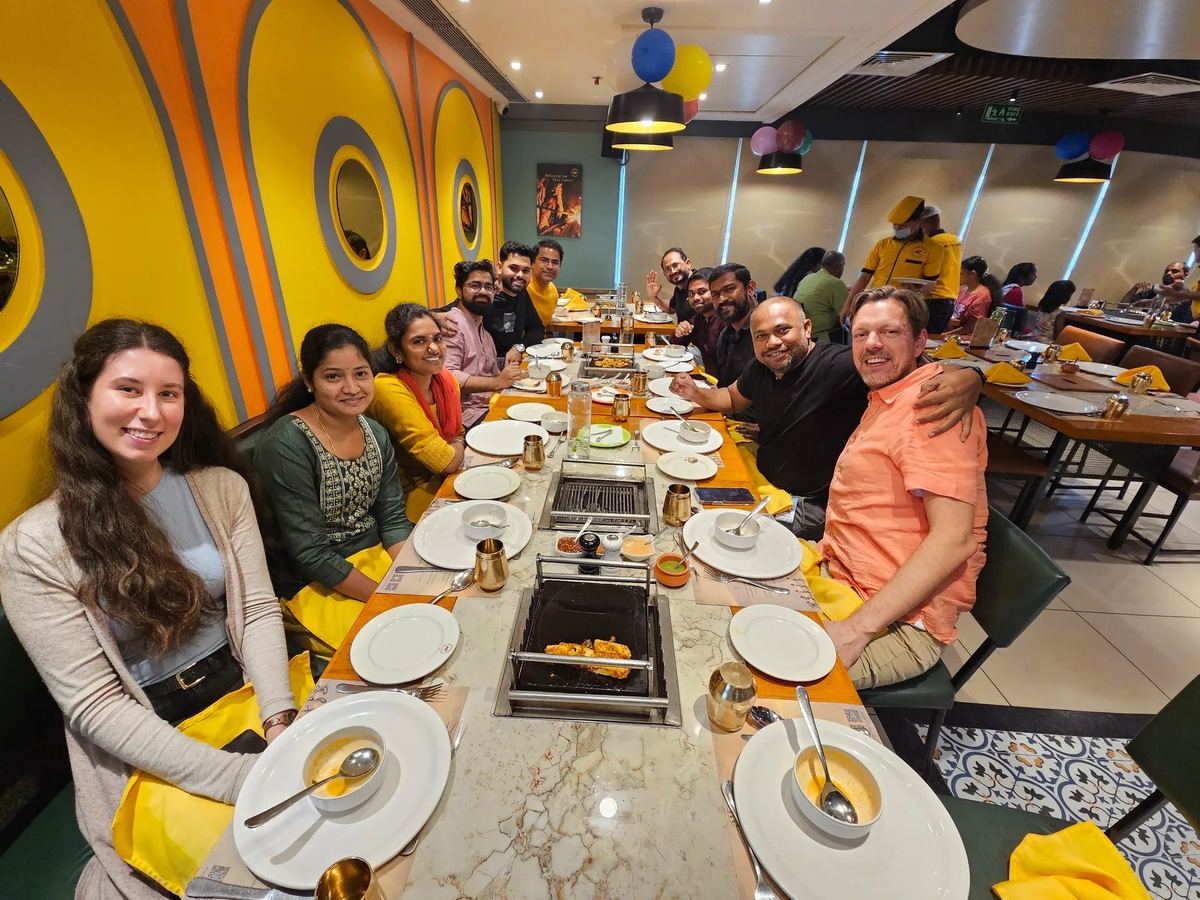 Team dinner at the BBQ restaurant