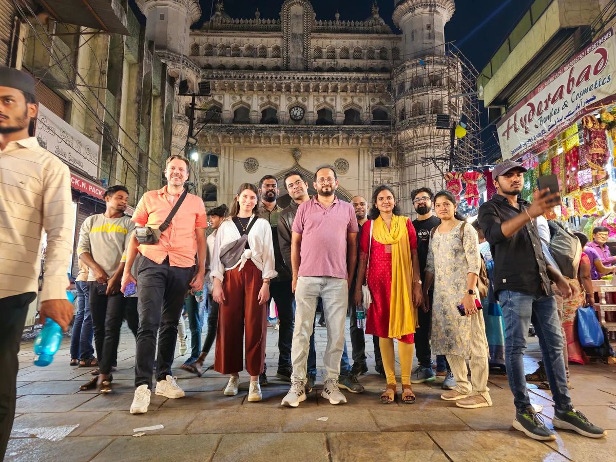Team walk at Charminar by night